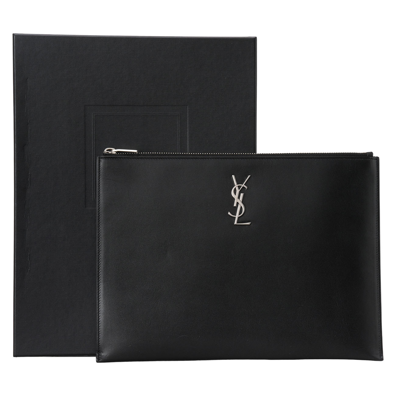 YVES SAINT LAURENT(USED)생로랑 453249 모노그램 클러치 블랙